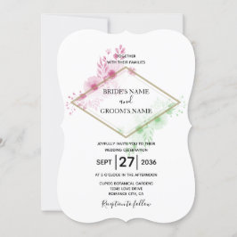 Elegante acuarela Flores Invitaciones de matrimoni