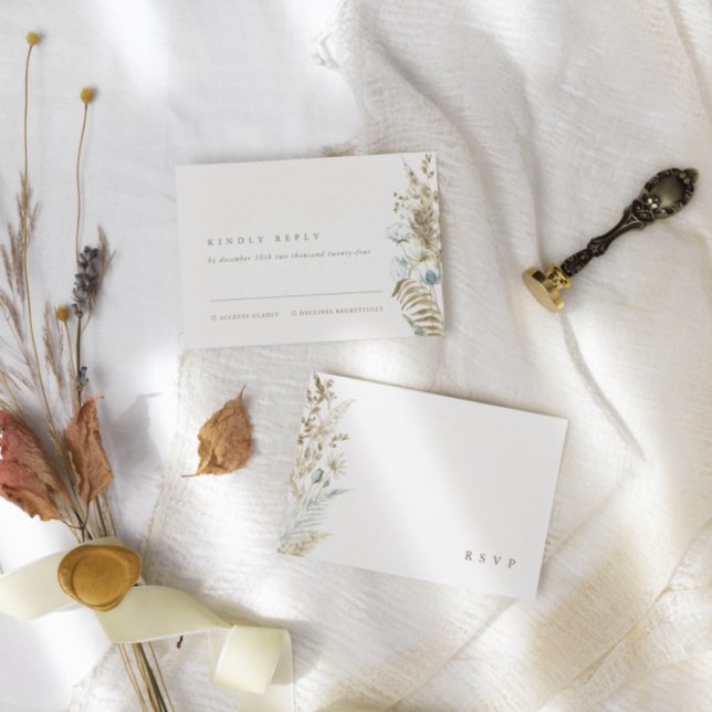 Elegante acuarela Flores Pampas Grass Tarjeta RSVP (Subido por el creador)