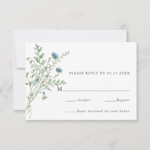 Elegante acuarela Flores silvestres Boda RSVP
