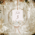 Elegante acuarela Foliage Boda Número de tabla<br><div class="desc">Ayude a sus huéspedes a encontrar su camino con este número de tabla de doble cara. El diseño cuenta con un tipo de letra manuscrito y un delicado ramo de flores y vegetación acuática. Diseñado para coordinar con para la colección de invitaciones a bodas "VERONICA". Para cambiar el número de...</div>