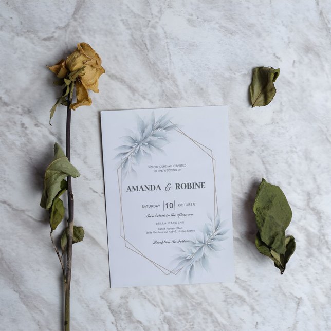 Elegante acuarela Foliage Wedding Invitación (Subido por el creador)