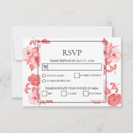 Elegante acuarela Hibiscus Wedding Tarjetas RSVP