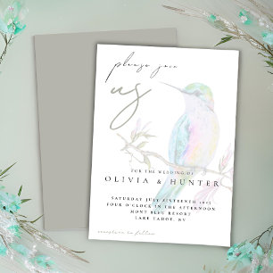 Elegante acuarela Hummingbird Invitación a la boda