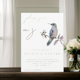 Elegante acuarela Hummingbird Invitación a la boda