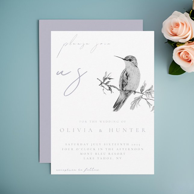 Elegante acuarela Hummingbird Invitación a la boda (Subido por el creador)
