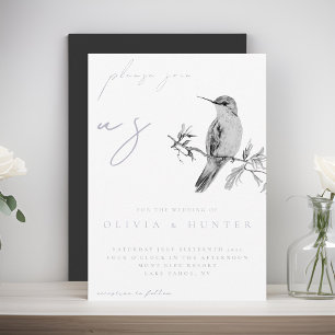 Elegante acuarela Hummingbird Invitación a la boda