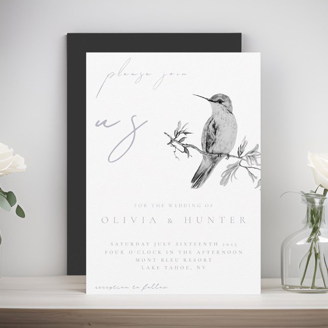 Elegante acuarela Hummingbird Invitación a la boda (Subido por el creador)