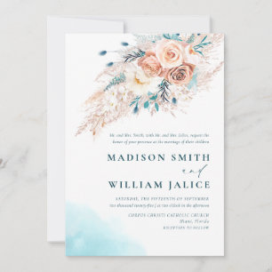 Elegante acuarela Invitación a la boda de la playa