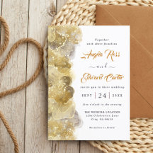 Elegante acuarela Invitación a la Boda de Oro