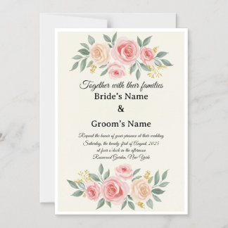 Elegante acuarela Invitación a la boda floral