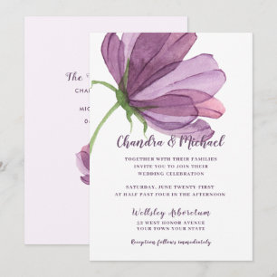 Elegante acuarela Invitación a la boda floral