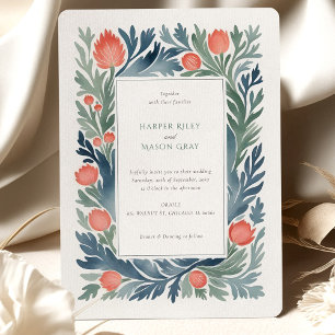 Elegante acuarela Invitación a la boda floral