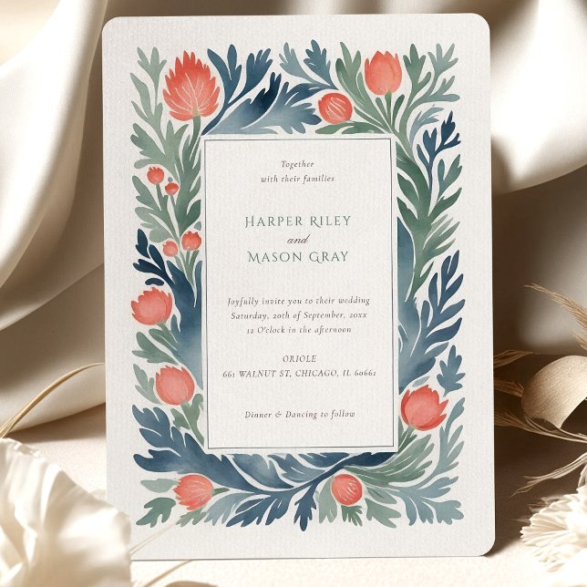 Elegante acuarela Invitación a la boda floral (Subido por el creador)