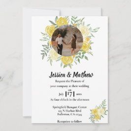 Elegante acuarela Invitación a la boda floral