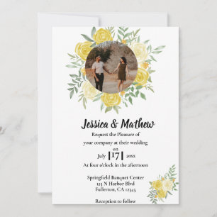 Elegante acuarela Invitación a la boda floral
