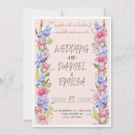 Elegante acuarela Invitación a la boda floral