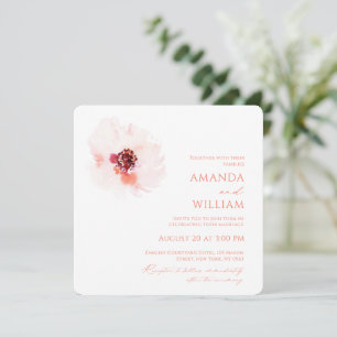 Elegante acuarela Invitación a la boda floral