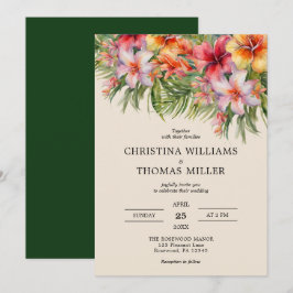 Elegante acuarela Invitación a la boda tropical