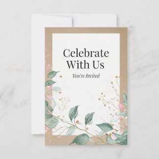 Elegante acuarela Invitación botánica