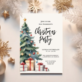 Elegante acuarela Invitación de fiesta navideña