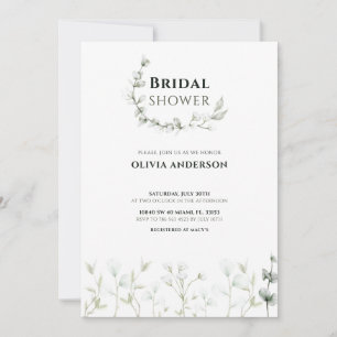 Elegante acuarela Invitación de las novias con flo