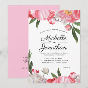 Elegante acuarela Invitación judía floral