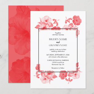 Elegante acuarela Invitaciones a la boda de Hibisc