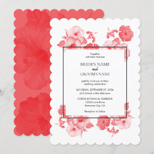 Elegante acuarela Invitaciones a la boda de Hibisc