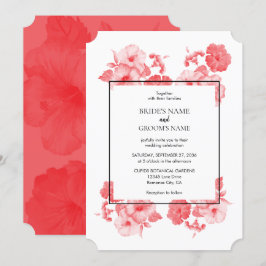 Elegante acuarela Invitaciones a la boda de Hibisc