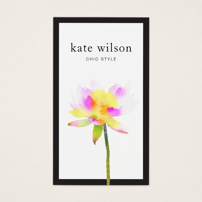 Elegante acuarela moderna Lotus Flower (Frente)