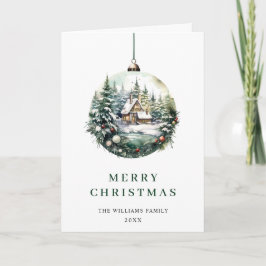 Elegante acuarela Navidad Ornamento de bienvenida