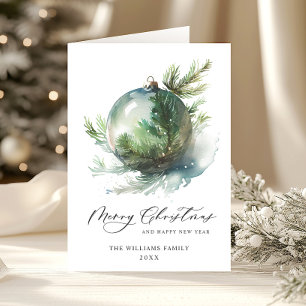 Elegante acuarela Navidad Ornamento de bienvenida
