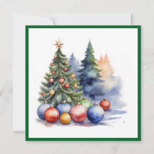 Elegante acuarela no foto árbol de Navidad
