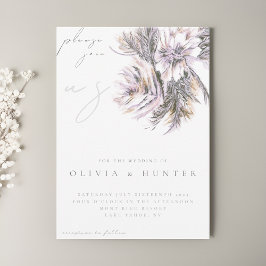 Elegante acuarela Peony Flower Wedding Invitación