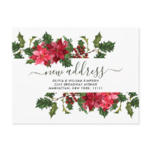 Elegante acuarela Poinsettia Invitación en movimie