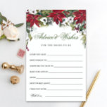 Elegante acuarela Poinsettia tarjeta de consejo de<br><div class="desc">Elegante acuarela Poinsettia Bridal Advice Card. Personaliza con el nombre de la novia y la fecha de la ducha. Para una mayor personalización,  haga clic en el enlace "personalizar adicional". Si necesitas ayuda,  ponte en contacto conmigo,  por favor.</div>