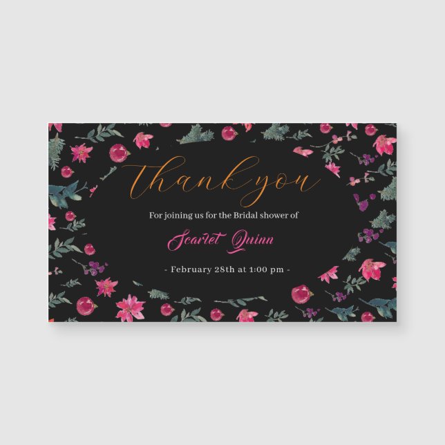 Elegante acuarela polvorienta ducha de novia flora (Anverso)