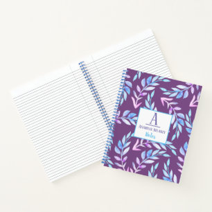 Elegante acuarela Purple Laurels libro de recetas