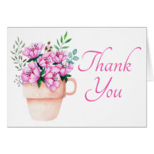 Elegante acuarela rosa Floral Gracias