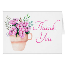 Elegante acuarela rosa Floral Gracias