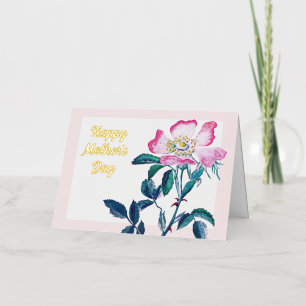 Elegante acuarela Rosa salvaje Flor Día de la Madr