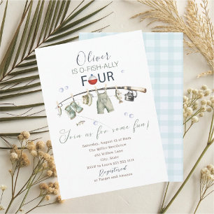 Elegante Acuarela Un pequeño pescador Invitación 4
