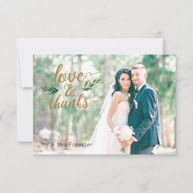 Elegante acuarela verde carta de agradecimiento (Anverso)