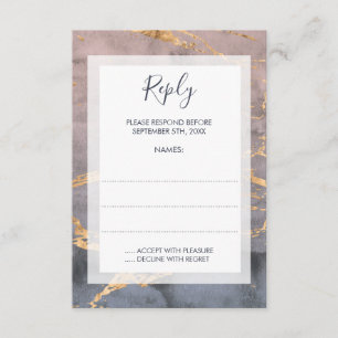 Elegante acuarela y tarjetas de respuesta Boda de