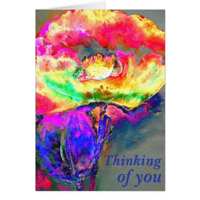 Elegante adormidera floral rosa rosada abstracta (Frente)