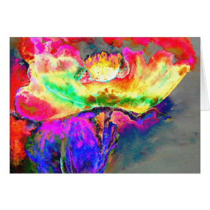 Elegante adormidera floral rosa rosada abstracta