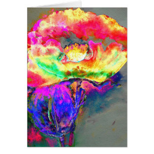 Elegante adormidera floral rosa rosada abstracta