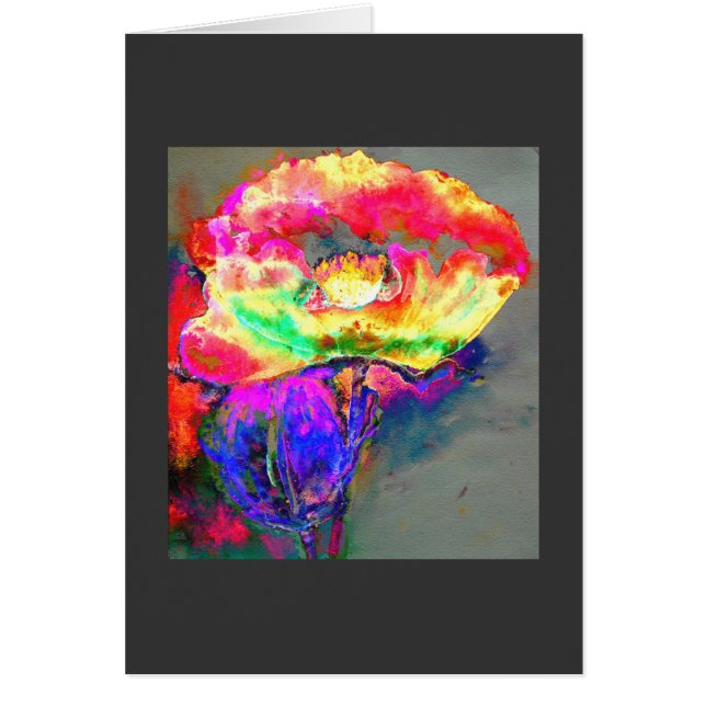 Elegante adormidera floral rosa rosada abstracta (Frente)