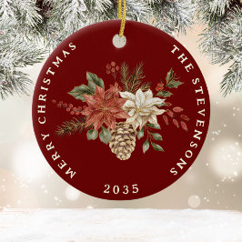 Elegante adorno personalizado de Poinsettia