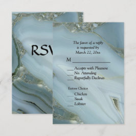 Elegante ágata de mármol azul RSVP con opciones de